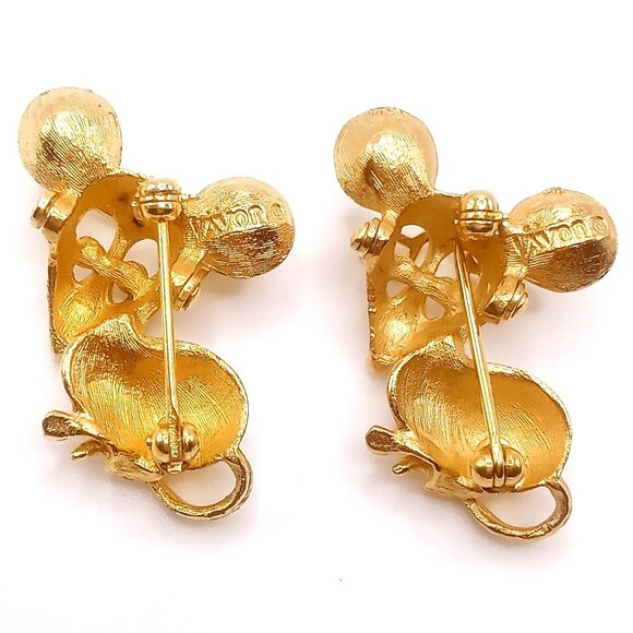 Vintage Avon Mouse Brooches Lot of 2 Cool Nerdy Gold Tone Moveable Glasses Pins - Picture 5 of 9